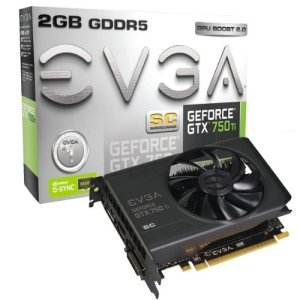 EVGA GeForce GTX 750Ti Superclock w G-SYNC Support 2GB GDDR5 128bit, Dual-Link DVI-I, HDMI, DP 1.2 Graphics Card (02G-P4-3753-KR)